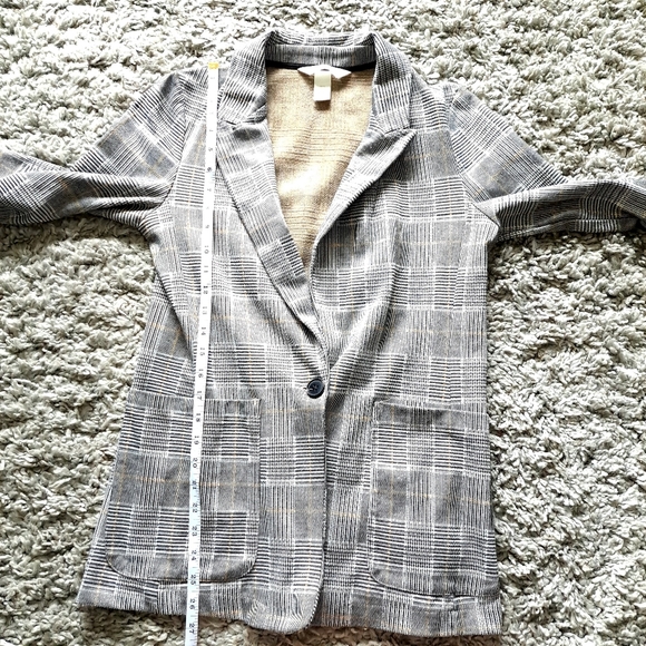 H&M | Black / white appers grey check striped women's blazer - Picture 7 of 10